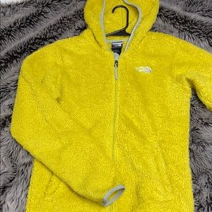Fuzzy yellow north face